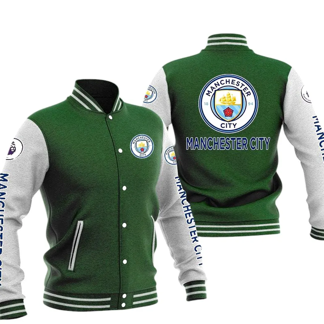 Manchester City EPL Baseball Jacket SPO1320009, Gift For Fan Manchester City - Green