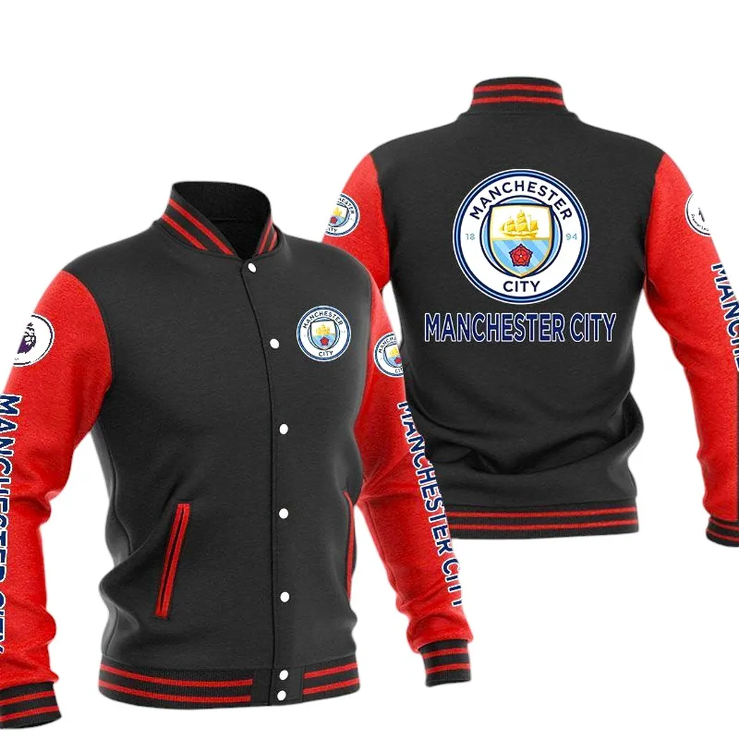 Manchester City EPL Baseball Jacket SPO1320009, Gift For Fan Manchester City - Red Black