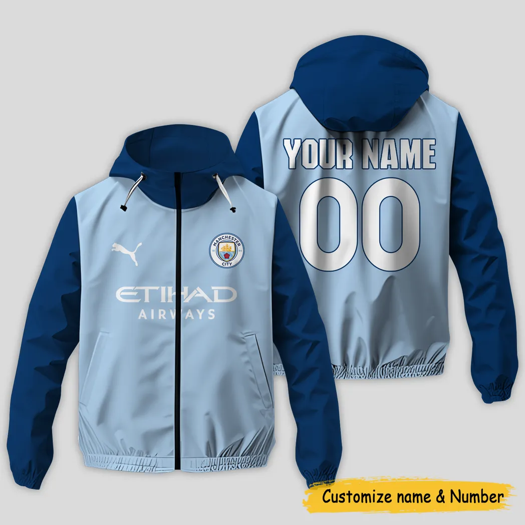 Manchester City  EPL Windbreaker Jacket SPO0503010, Gift For Fan Manchester City