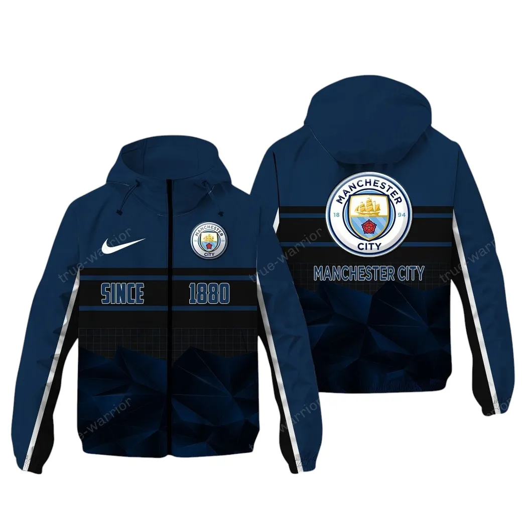 Manchester City EPL Windbreaker Jacket SPO0720014, Gift For Fan Manchester City - Navy