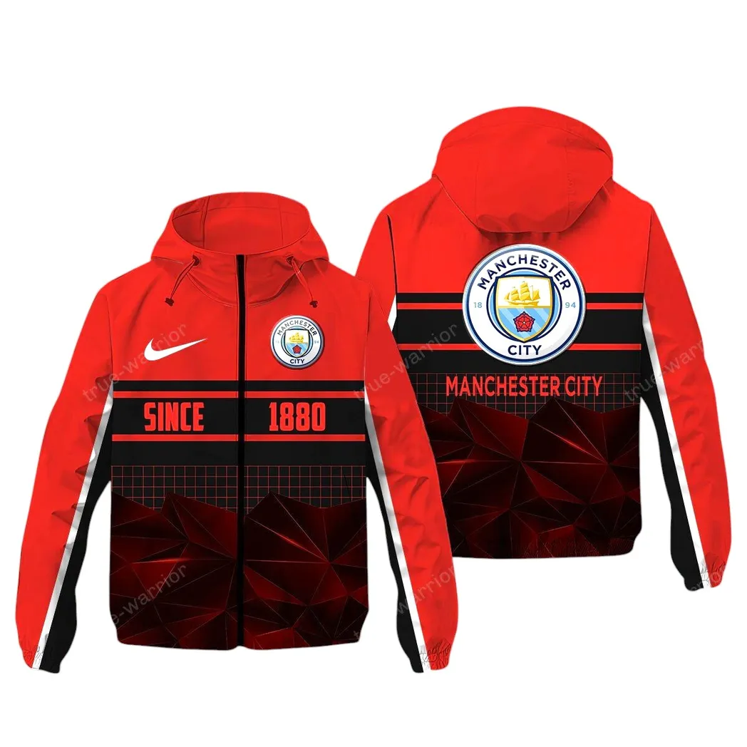 Manchester City EPL Windbreaker Jacket SPO0720014, Gift For Fan Manchester City - Red