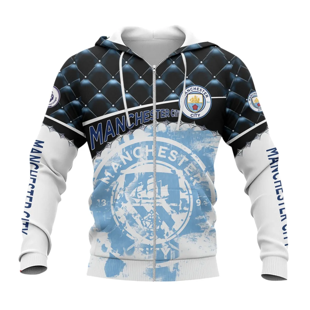 Manchester City EPL Zipper Hoodie SPO1319007-4, Gift For Fan Manchester City-Zipper Hoodie