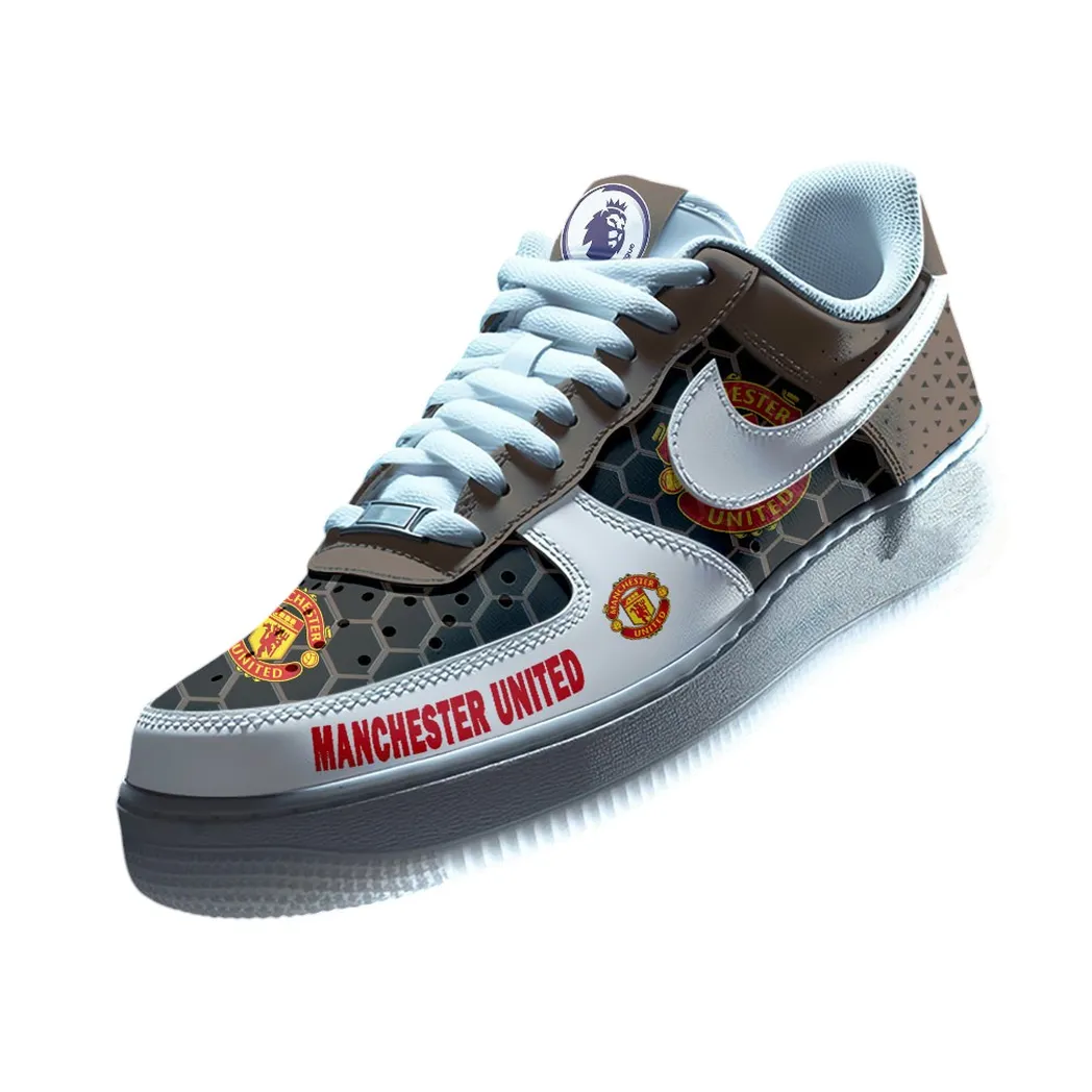 Manchester United EPL Air Low-Top Sneakers SPO2020002, Gift For Fan Manchester United - Brown