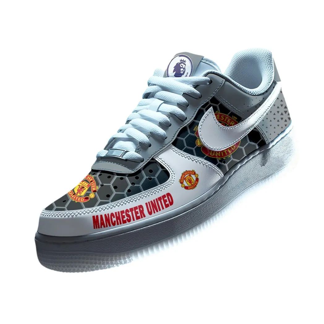 Manchester United EPL Air Low-Top Sneakers SPO2020002, Gift For Fan Manchester United - Gray