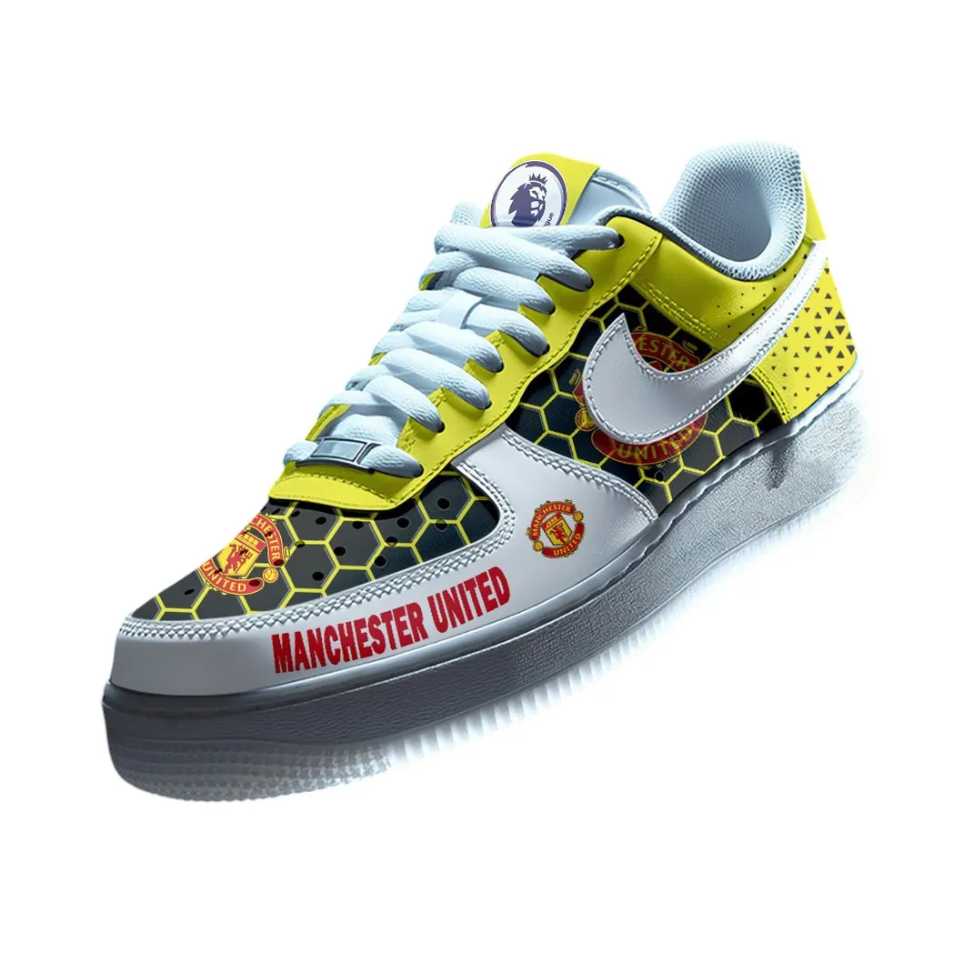 Manchester United EPL Air Low-Top Sneakers SPO2020002, Gift For Fan Manchester United - Yellow