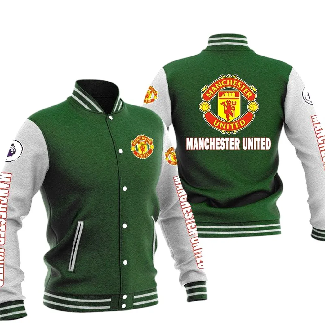 Manchester United EPL Baseball Jacket SPO1320008, Gift For Fan Manchester United - Green