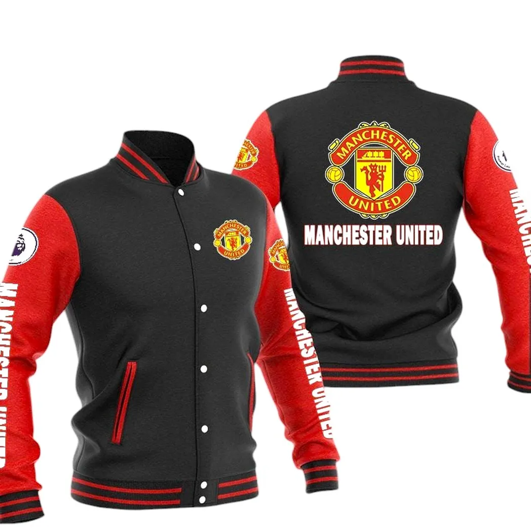 Manchester United EPL Baseball Jacket SPO1320008, Gift For Fan Manchester United - Red Black