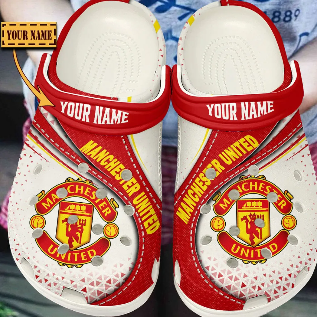Manchester United EPL Crocs SPO2120003, Gift For Fan Manchester United - White
