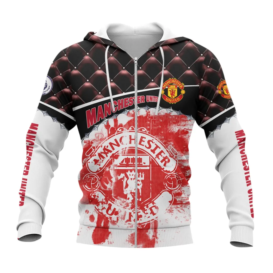 Manchester United EPL Zipper Hoodie SPO1319008-4, Gift For Fan Manchester United-Zipper Hoodie