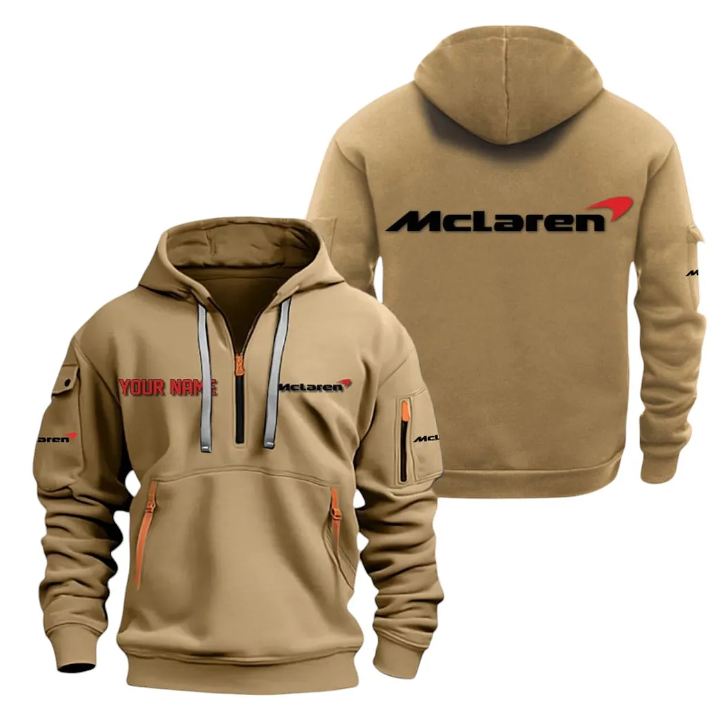 McLaren Half Zip Hoodie For Men, Gift For McLaren Lovers CAR20022125743 - Khaki