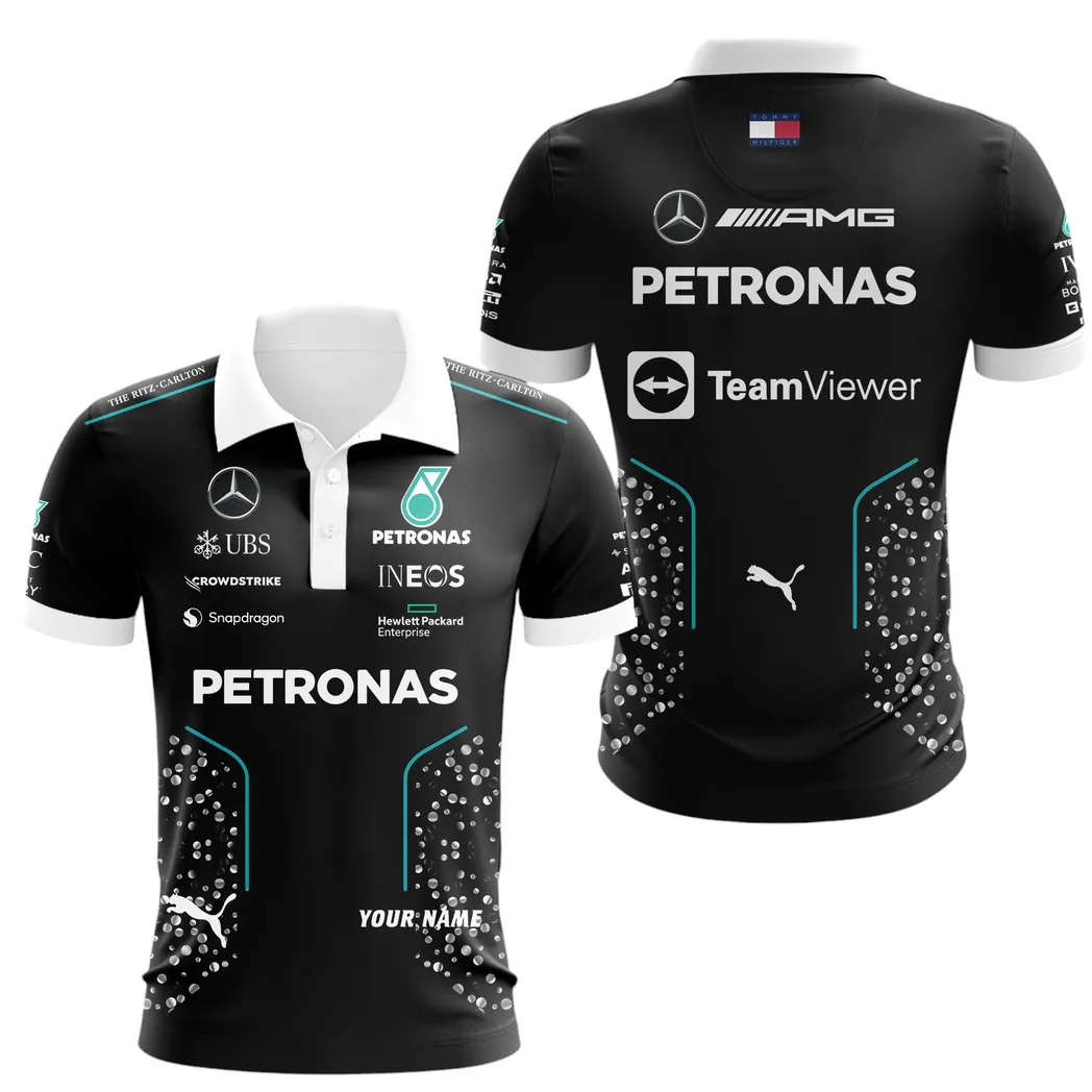 Mercedes AMG PETRONAS Polo Shirt, All Over Print Polo Shirt Mercedes AMG PETRONAS CAR41304142502