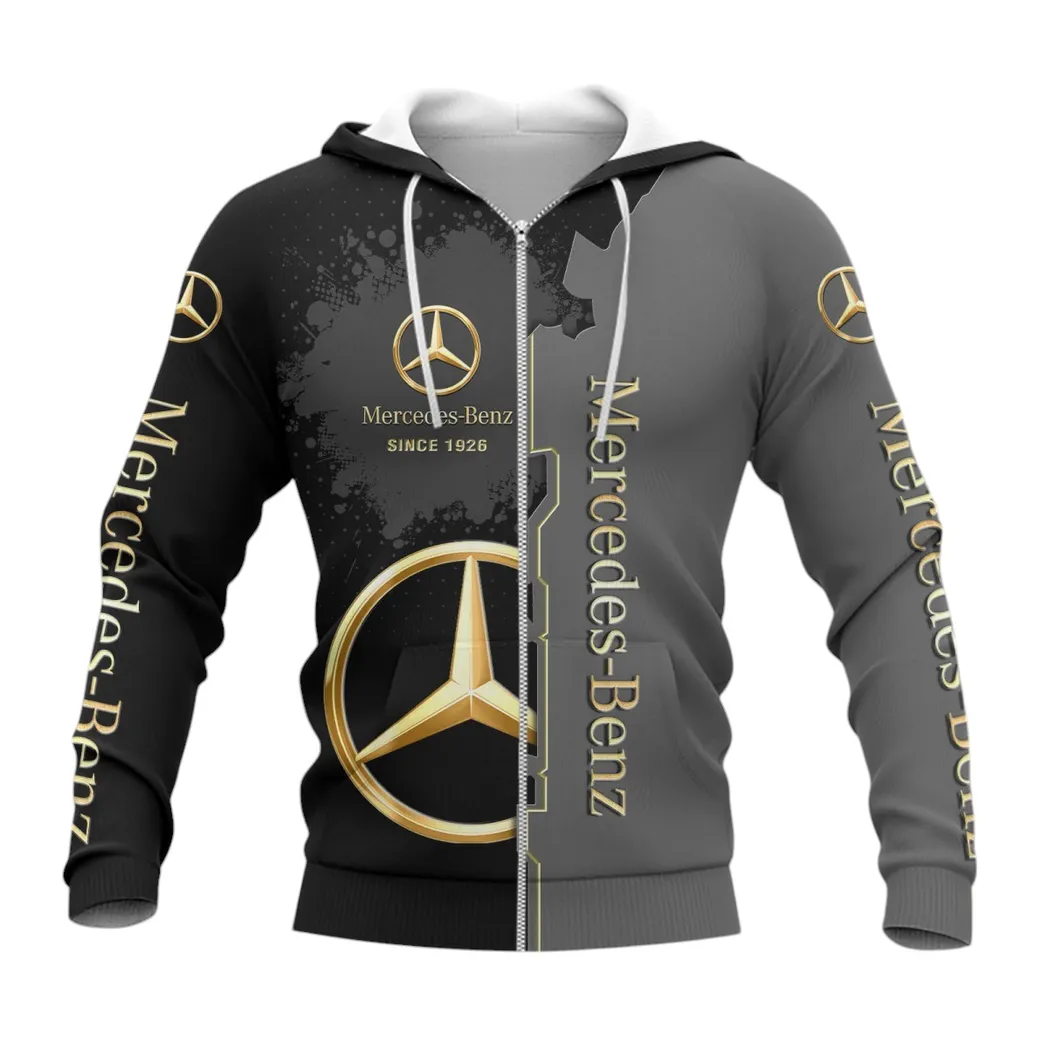 Mercedes Benz Zipper Hoodie, Gift For Mercedes Benz Lovers, Gift For Him, Husband, Boyfriend CAR44021725060-3
