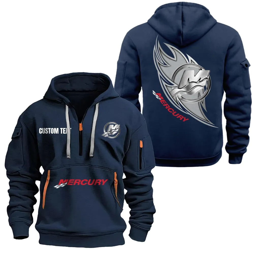 Mercury Marine Hoodie Half Zipper CAR1701112132, CAR All Over Print Hoodie Half Zipper - Navy