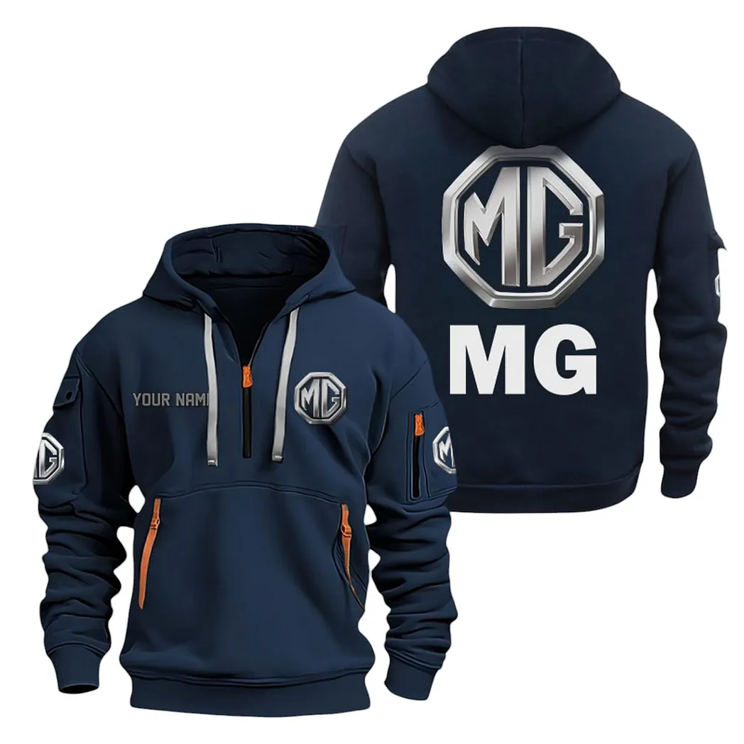 MG Cars Half Zip Hoodie For Men, Gift For MG Cars Lovers CAR20022125688 - Navy