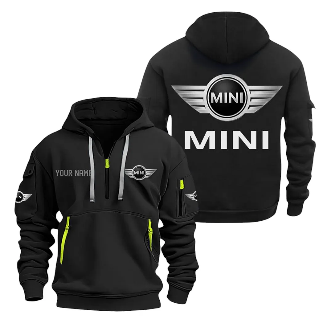 Mini Half Zip Hoodie For Men, Gift For Mini Lovers CAR20022125712 - Black