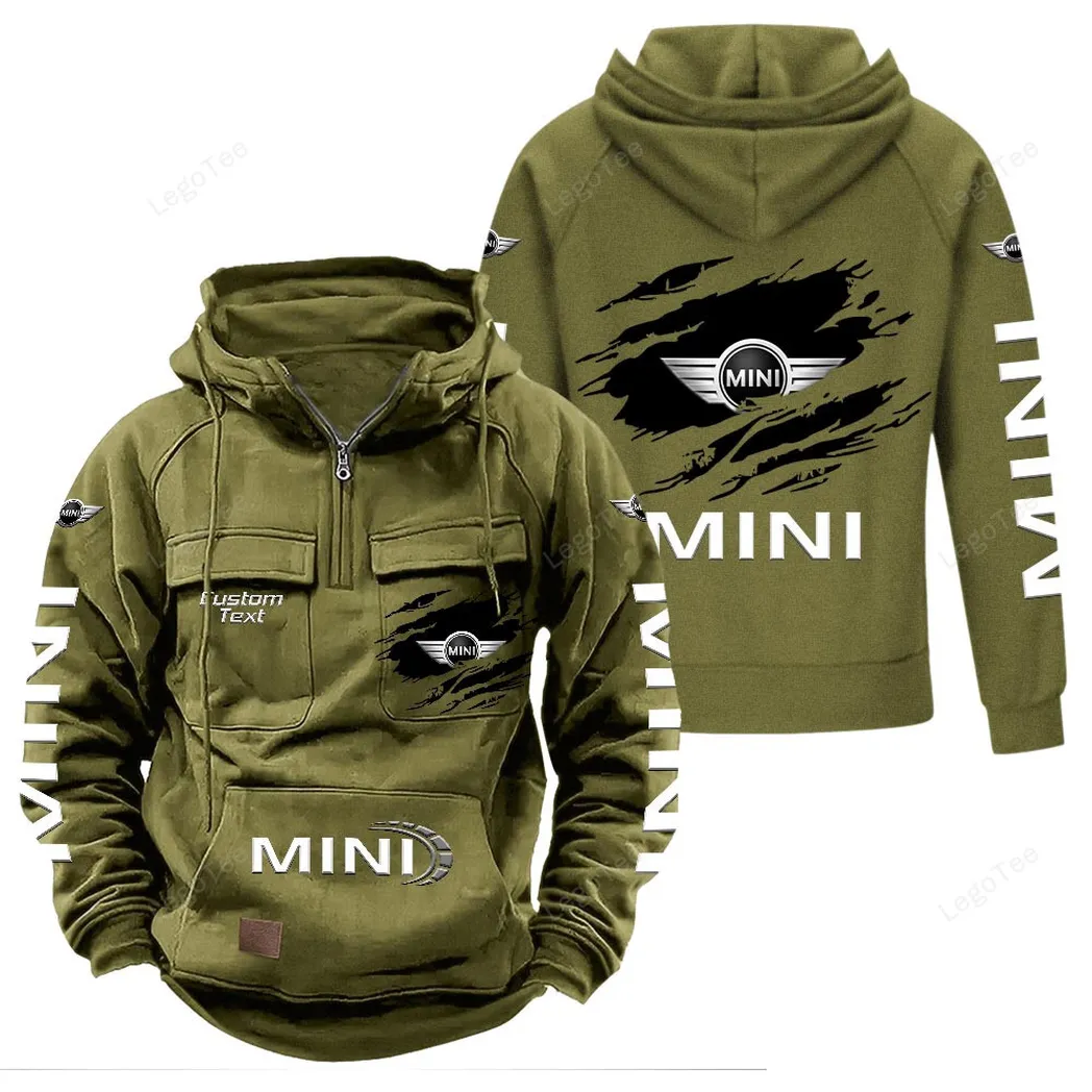 Mini Tactical Quarter Zip Hoodie, Gift For Mini Lovers, Gift For Him, Husband, Boyfriend - Army Green CAR122021425077-1