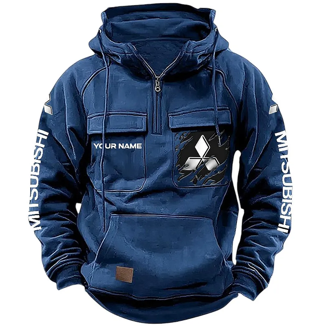 Mitsubishi Hoodie Tactical Quarter Zip, Gift For Mitsubishi Lovers CAR164022425173 - Dark Blue