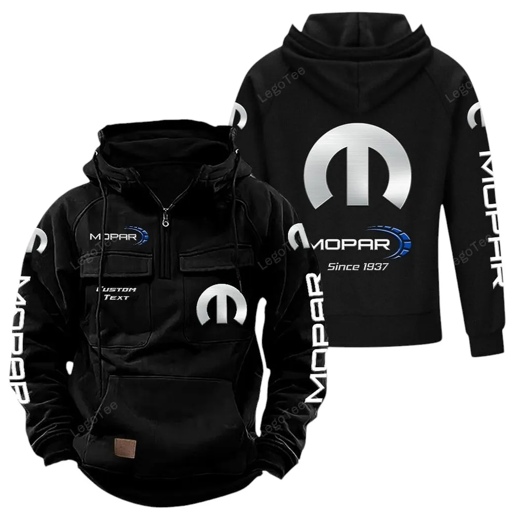 Mopar Tactical Quarter Zip Hoodie, Gift For Mopar Lovers, Gift For Him, Husband, Boyfriend - Black CAR96021425704-2
