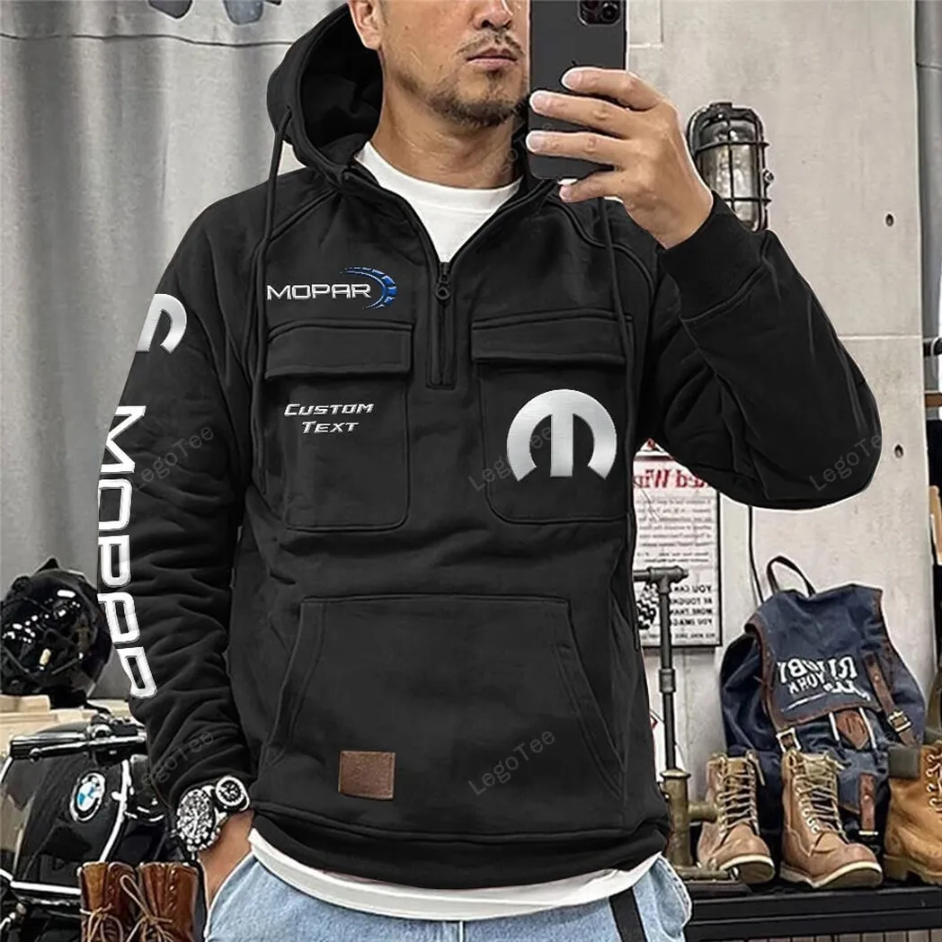 Mopar Tactical Quarter Zip Hoodie, Gift For Mopar Lovers, Gift For Him, Husband, Boyfriend - Black CAR96021425704-2