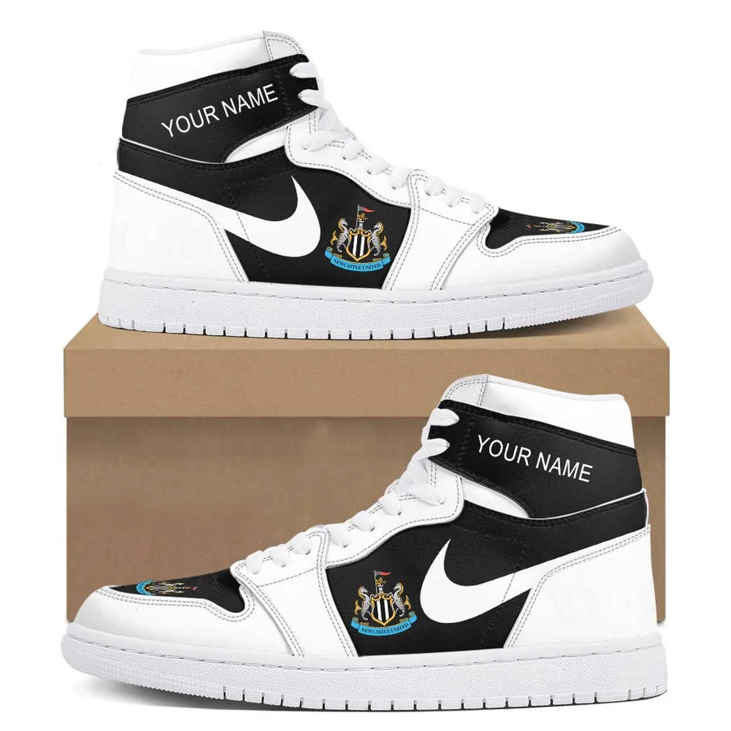 Newcastle United Air Jordan 1 High Sneakers, Nike Sneakers For Newcastle United Fans EPL16042525670
