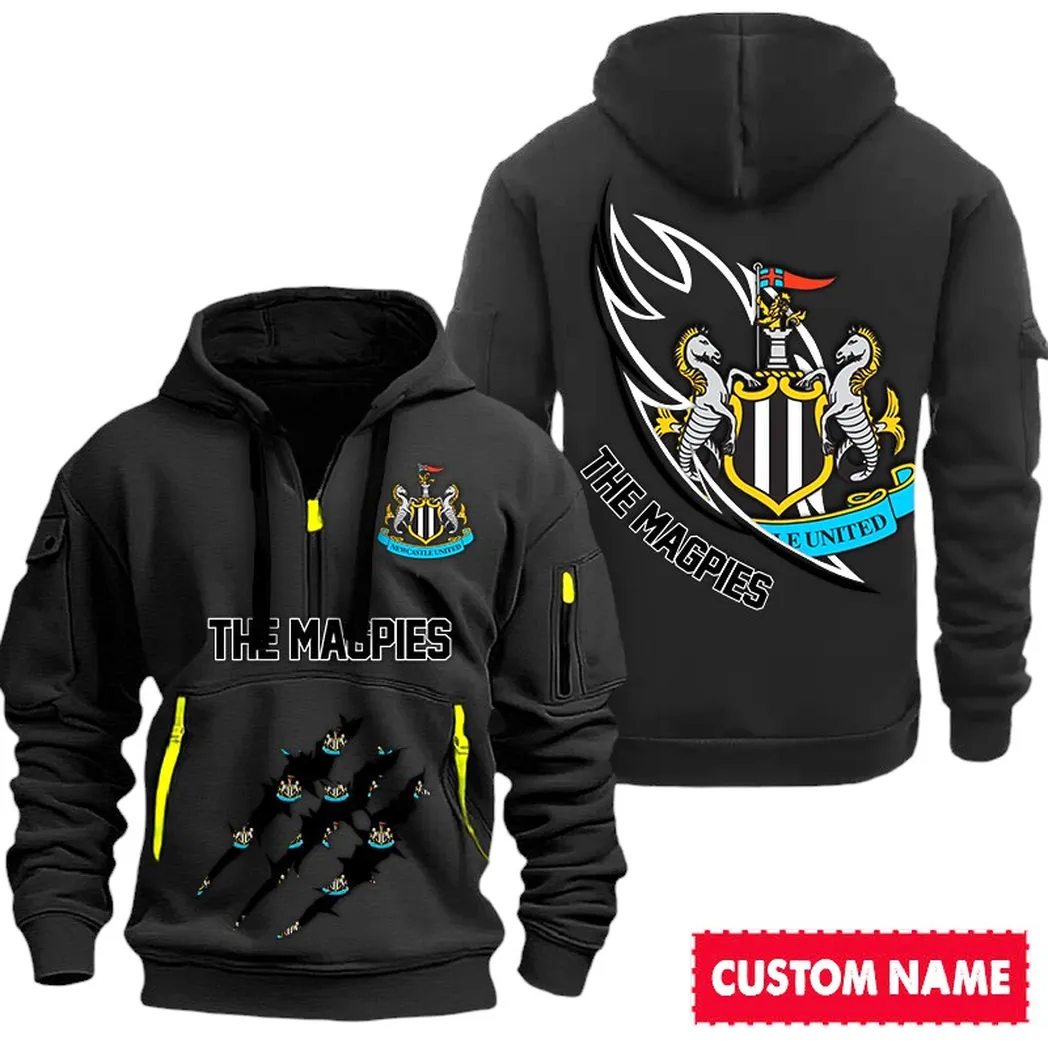 Newcastle United EPL Hoodie Half Zipp SPO0120015, Gift For Fan Newcastle United - Black