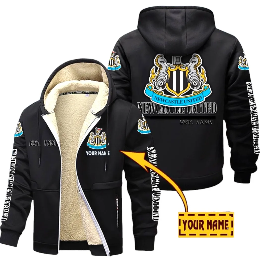 Newcastle United EPL Lamb Fleece Thick Coat SPO0520009, Gift For Fan Newcastle United - Black