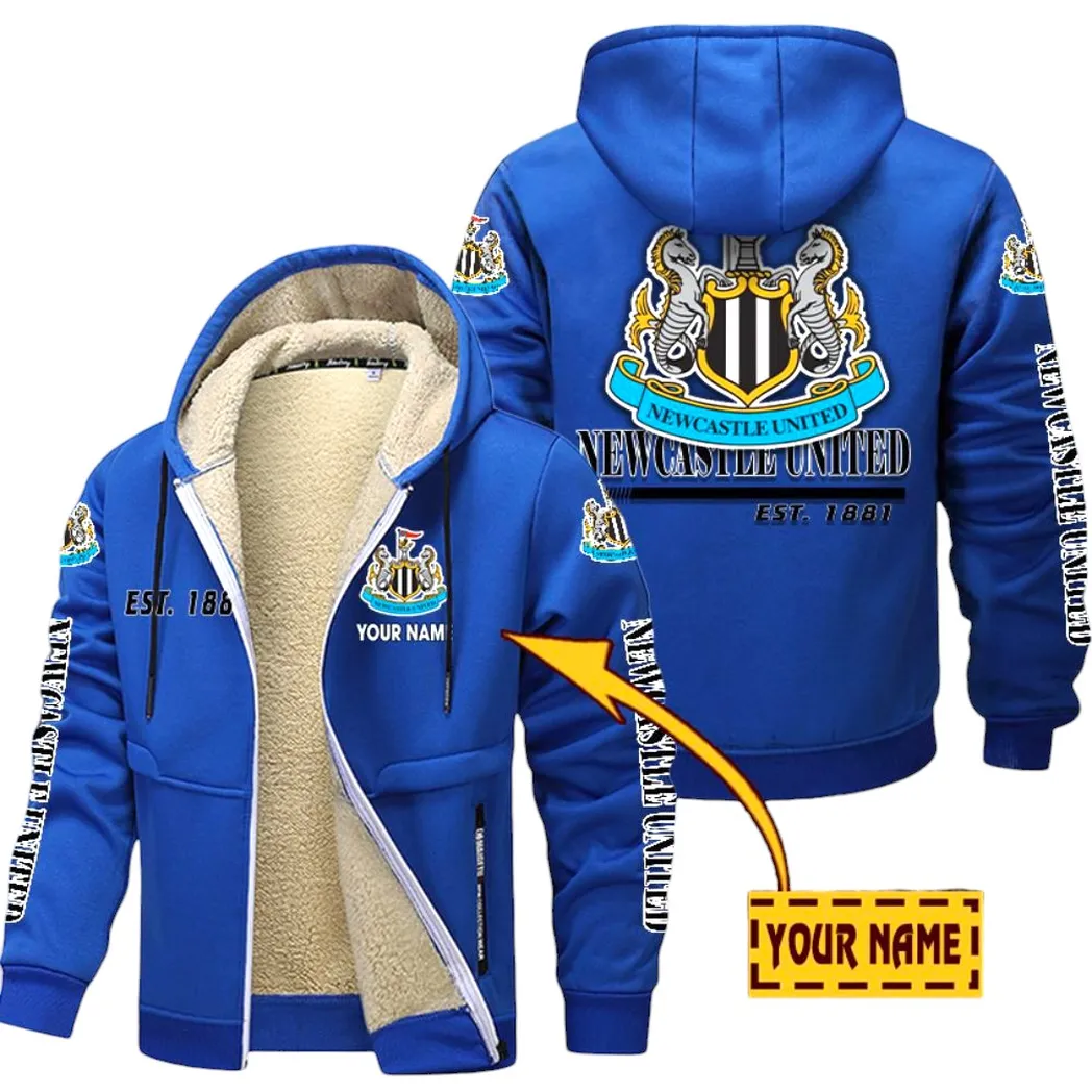 Newcastle United EPL Lamb Fleece Thick Coat SPO0520009, Gift For Fan Newcastle United - Blue