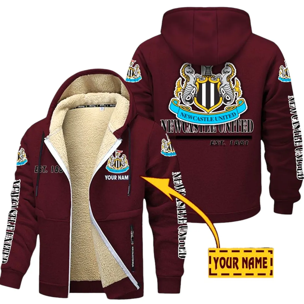 Newcastle United EPL Lamb Fleece Thick Coat SPO0520009, Gift For Fan Newcastle United - Burgundy