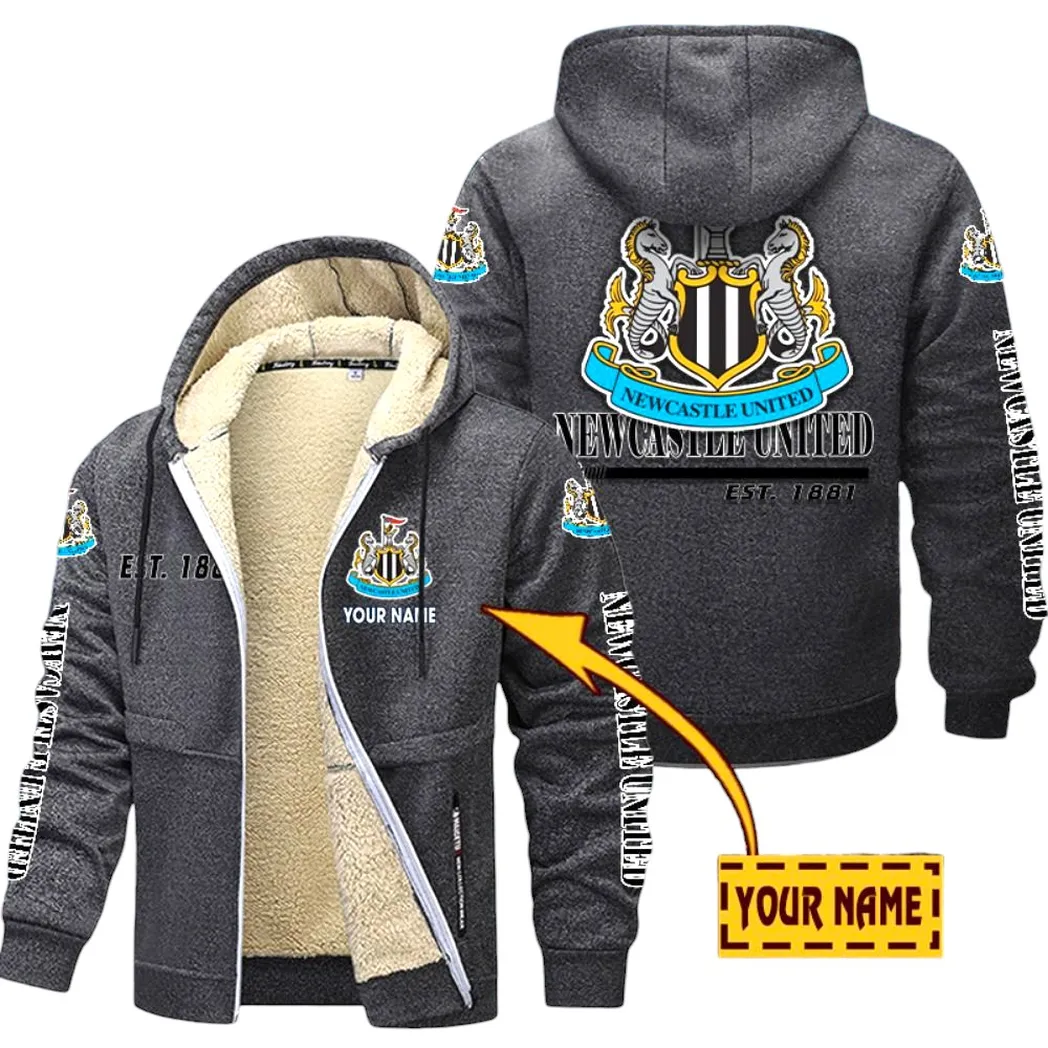 Newcastle United EPL Lamb Fleece Thick Coat SPO0520009, Gift For Fan Newcastle United - Dark Gray
