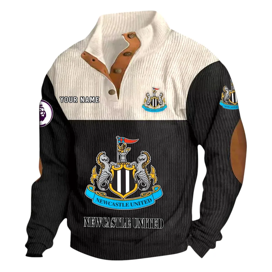 Newcastle United EPL Stand Up Collar Base Shirt SPO0820011, Gift For Fan Newcastle United - Black