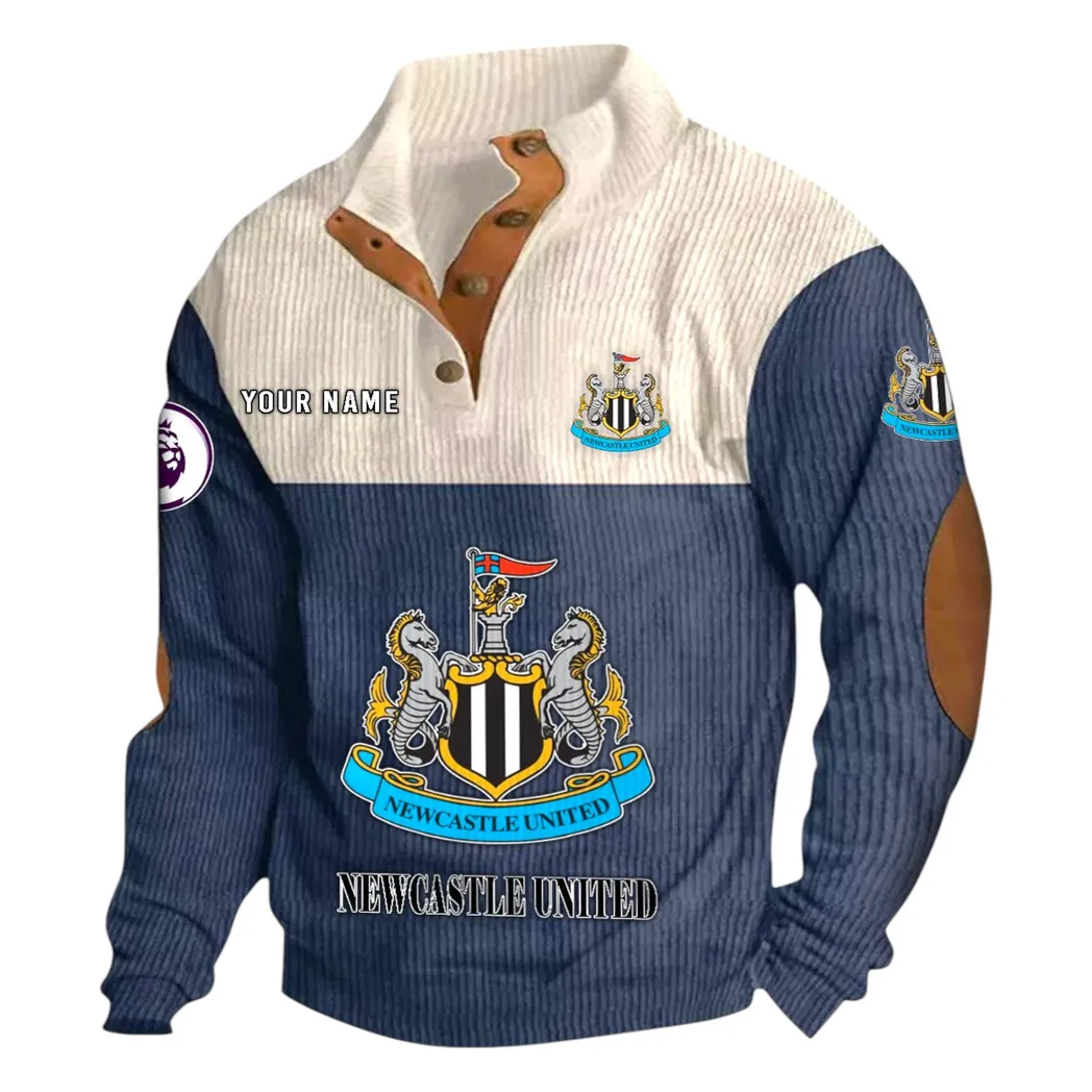 Newcastle United EPL Stand Up Collar Base Shirt SPO0820011, Gift For Fan Newcastle United - Navy