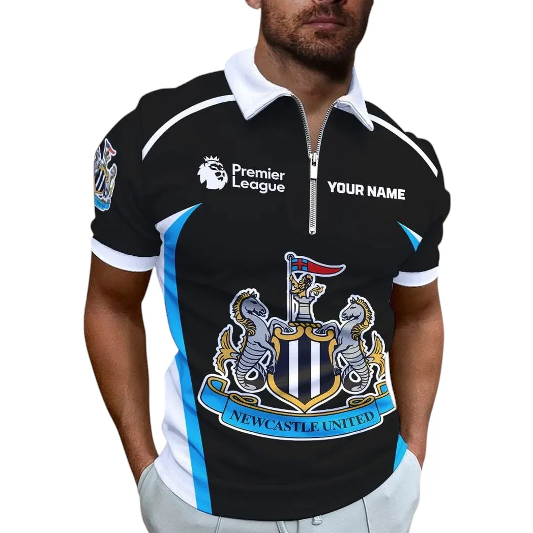 Newcastle United EPL Zipper Polo Shirt SPO0713014, Gift For Fan Newcastle United