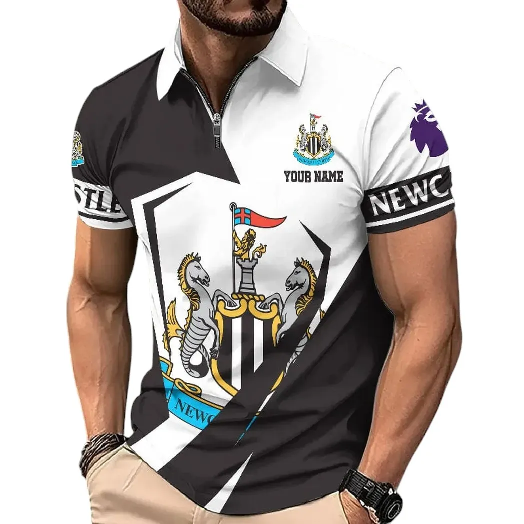Newcastle United EPL Zipper Polo Shirt SPO0713039, Gift For Fan Newcastle United