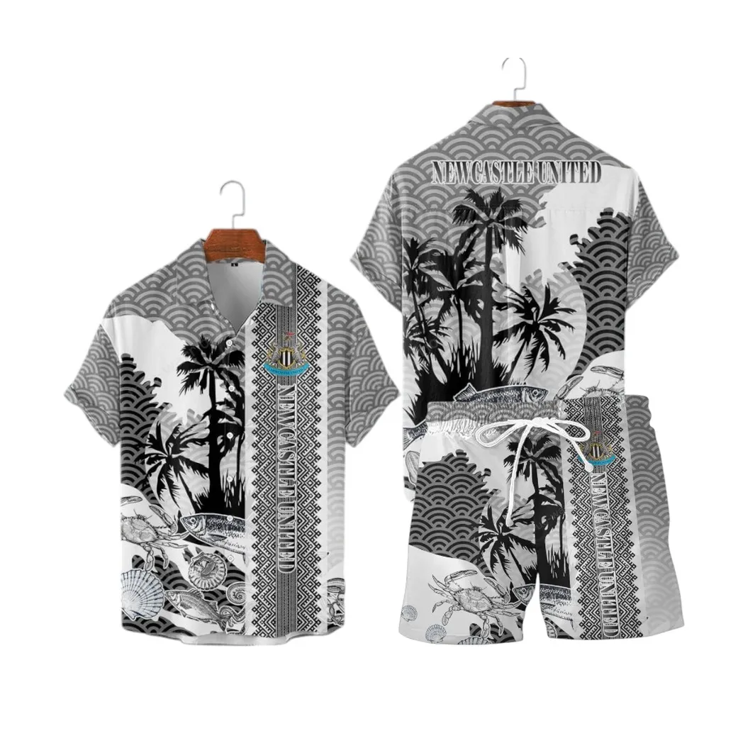 Newcastle United F.C Hawaiian Shirt Set For Men, All Over Print Hawaiian Shirt Set Newcastle United F.C EPL0104212513