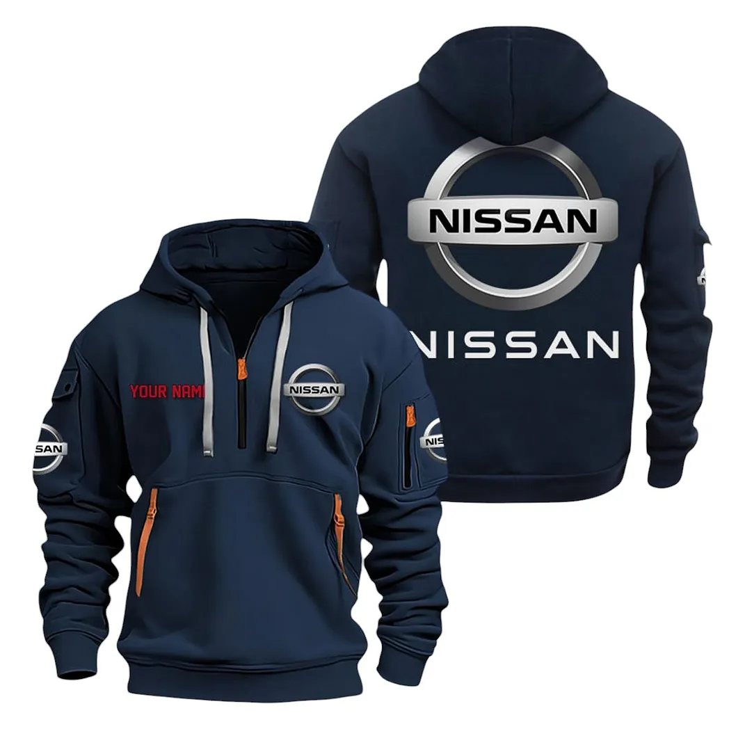 Nissan Half Zip Hoodie For Men, Gift For Nissan Lovers CAR20022125686 - Navy