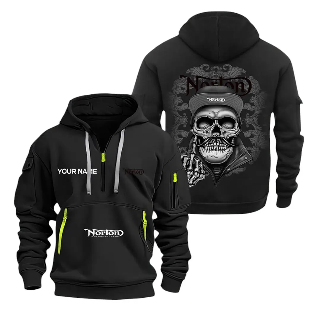 Norton Half Zip Hoodie For Men, Gift For Norton Fan CAR166022625213 - Black