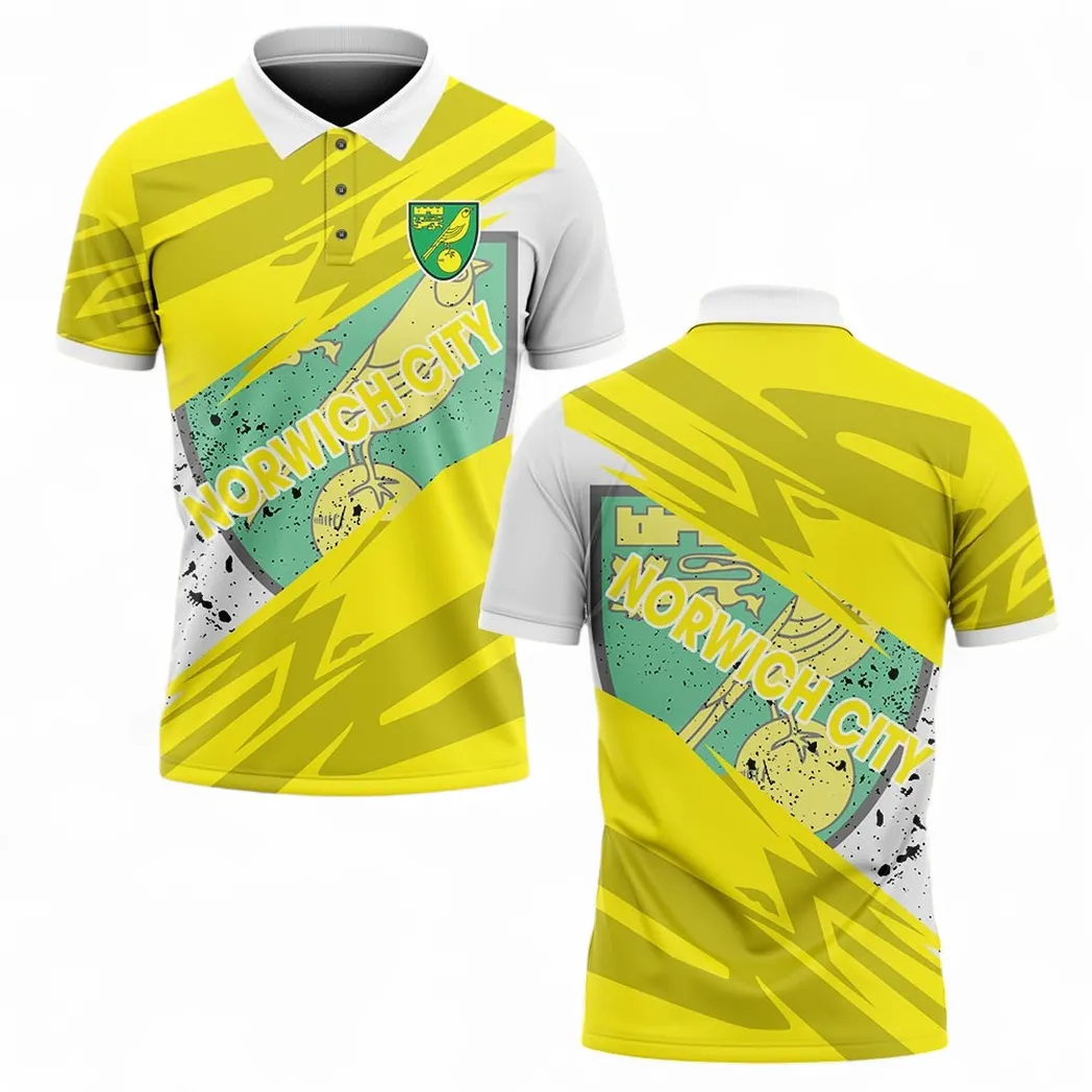 Norwich City Polo Shirt, All Over Print Polo Shirt Norwich City EPL2104232522