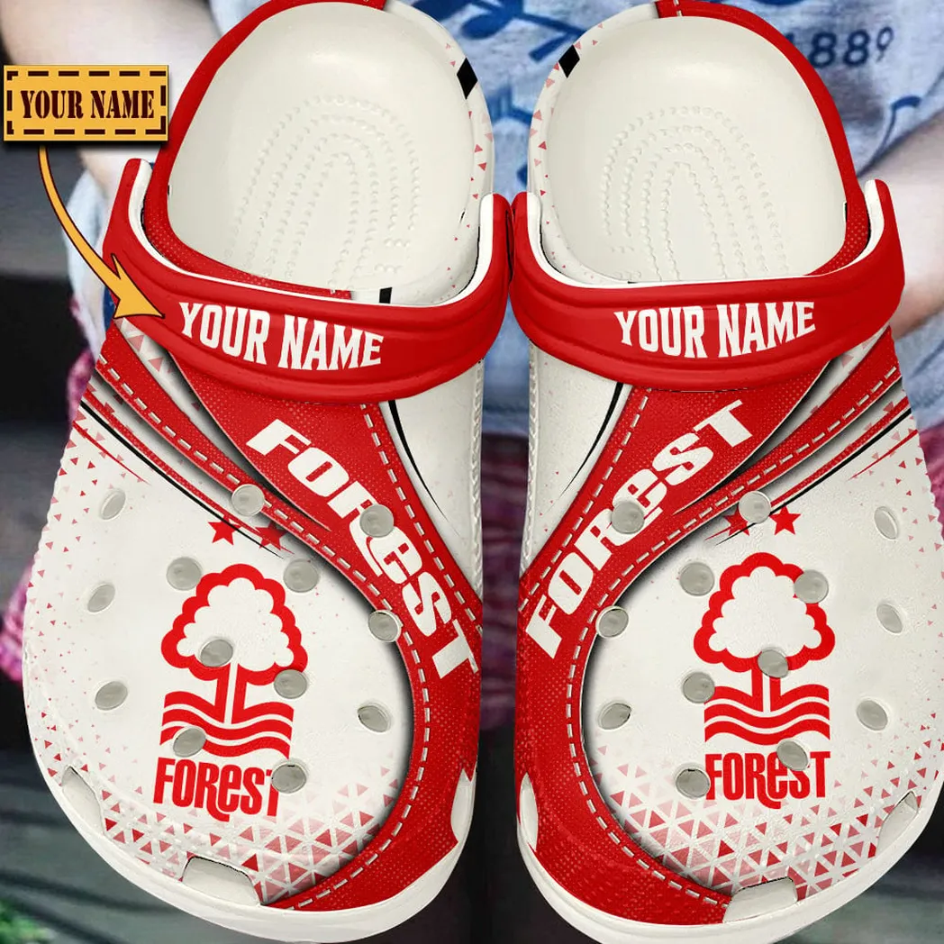 Nottingham Forest EPL Crocs SPO2120007, Gift For Fan Nottingham Forest - White