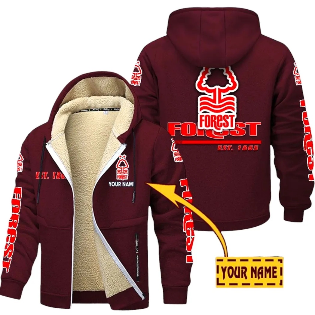 Nottingham Forest EPL Lamb Fleece Thick Coat SPO0520014, Gift For Fan Nottingham Forest - Burgundy
