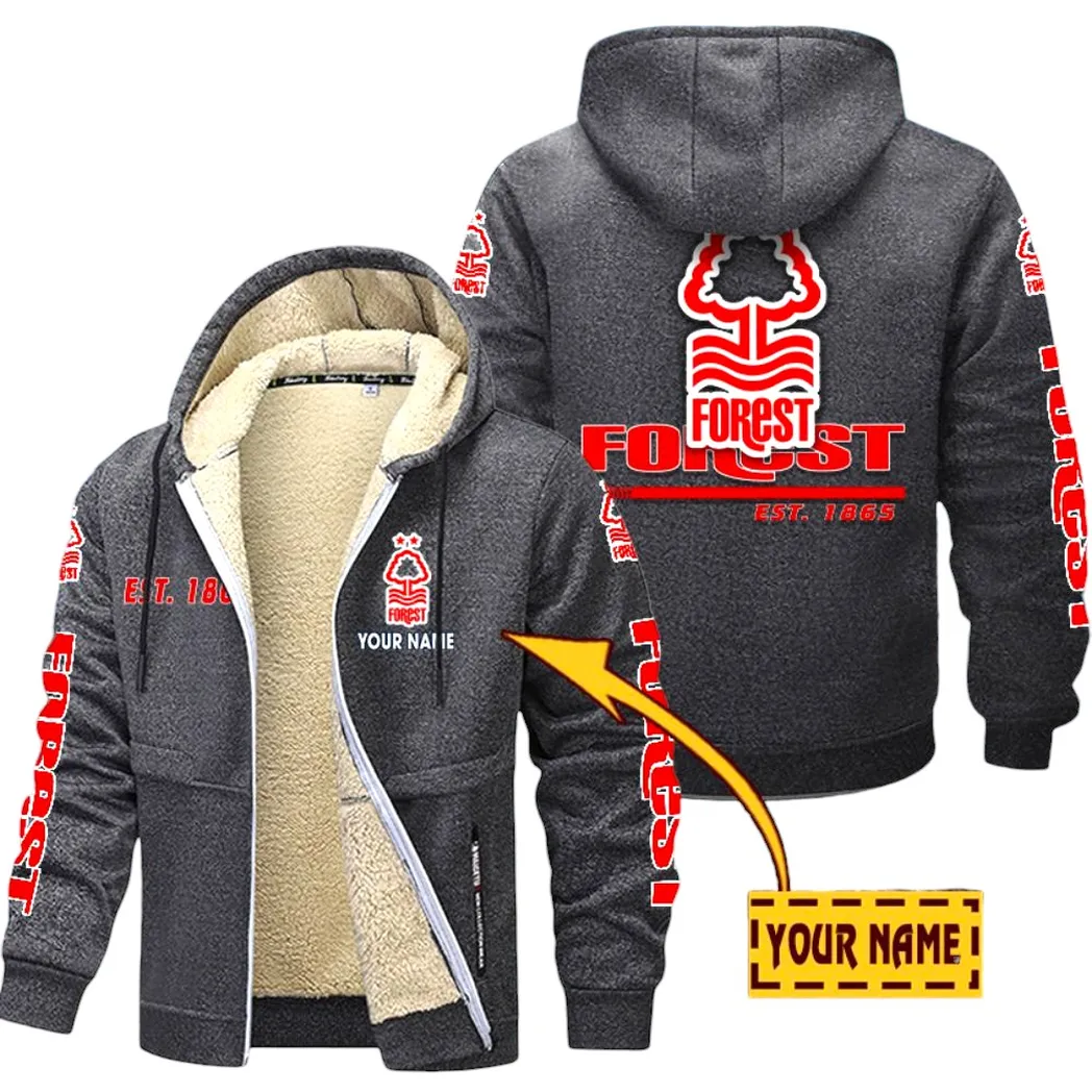 Nottingham Forest EPL Lamb Fleece Thick Coat SPO0520014, Gift For Fan Nottingham Forest - Dark Gray