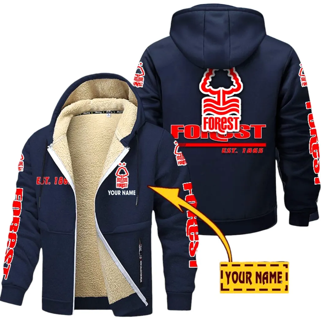 Nottingham Forest EPL Lamb Fleece Thick Coat SPO0520014, Gift For Fan Nottingham Forest - Navy