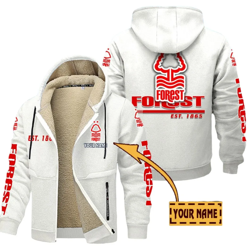 Nottingham Forest EPL Lamb Fleece Thick Coat SPO0520014, Gift For Fan Nottingham Forest - White
