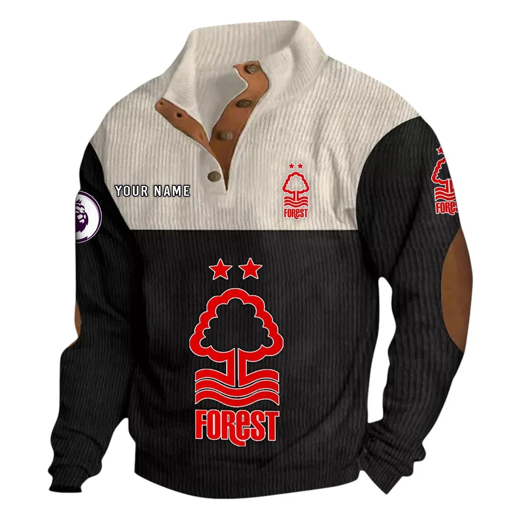 Nottingham Forest  EPL Stand Up Collar Base Shirt SPO0820006, Gift For Fan Nottingham Forest  - Black