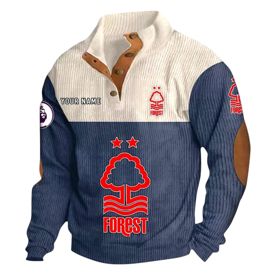 Nottingham Forest  EPL Stand Up Collar Base Shirt SPO0820006, Gift For Fan Nottingham Forest  - Navy