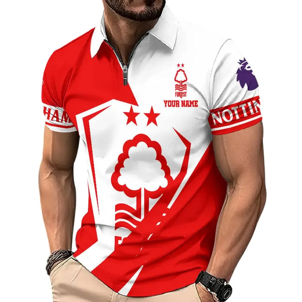 Nottingham Forest EPL Zipper Polo Shirt SPO0713028, Gift For Fan Nottingham Forest