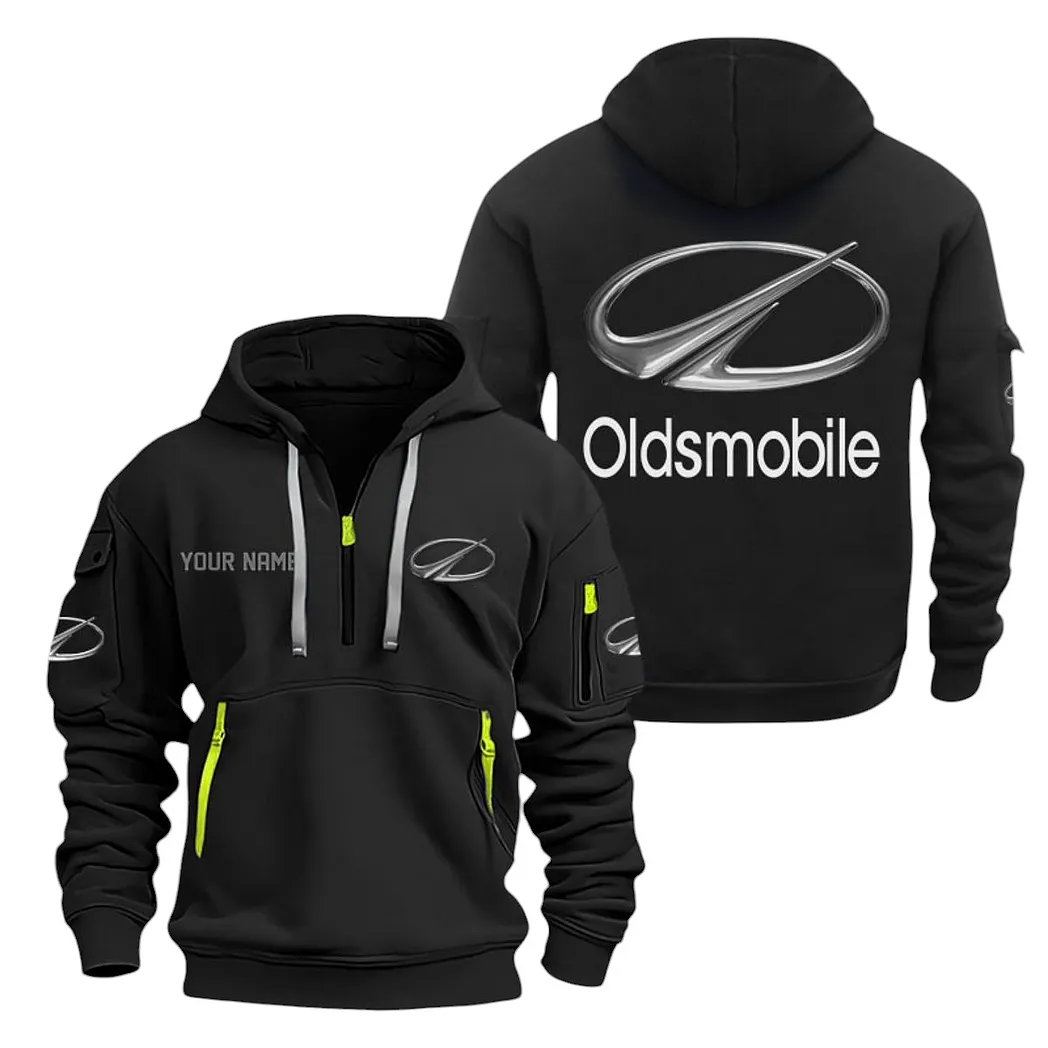Oldsmobile Half Zip Hoodie For Men, Gift For Oldsmobile Lovers CAR20022125738 - Black