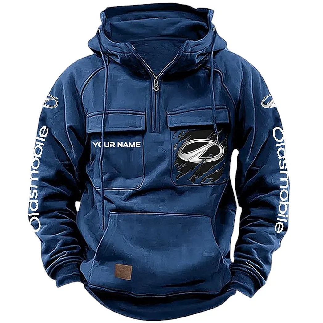 Oldsmobile Hoodie Tactical Quarter Zip, Gift For Oldsmobile Lovers CAR164022425164 - Dark Blue