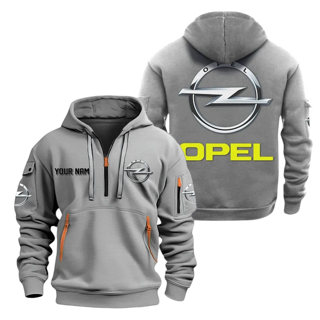 Opel Half Zip Hoodie For Men, Gift For Opel Lovers CAR20022125725 - Gray