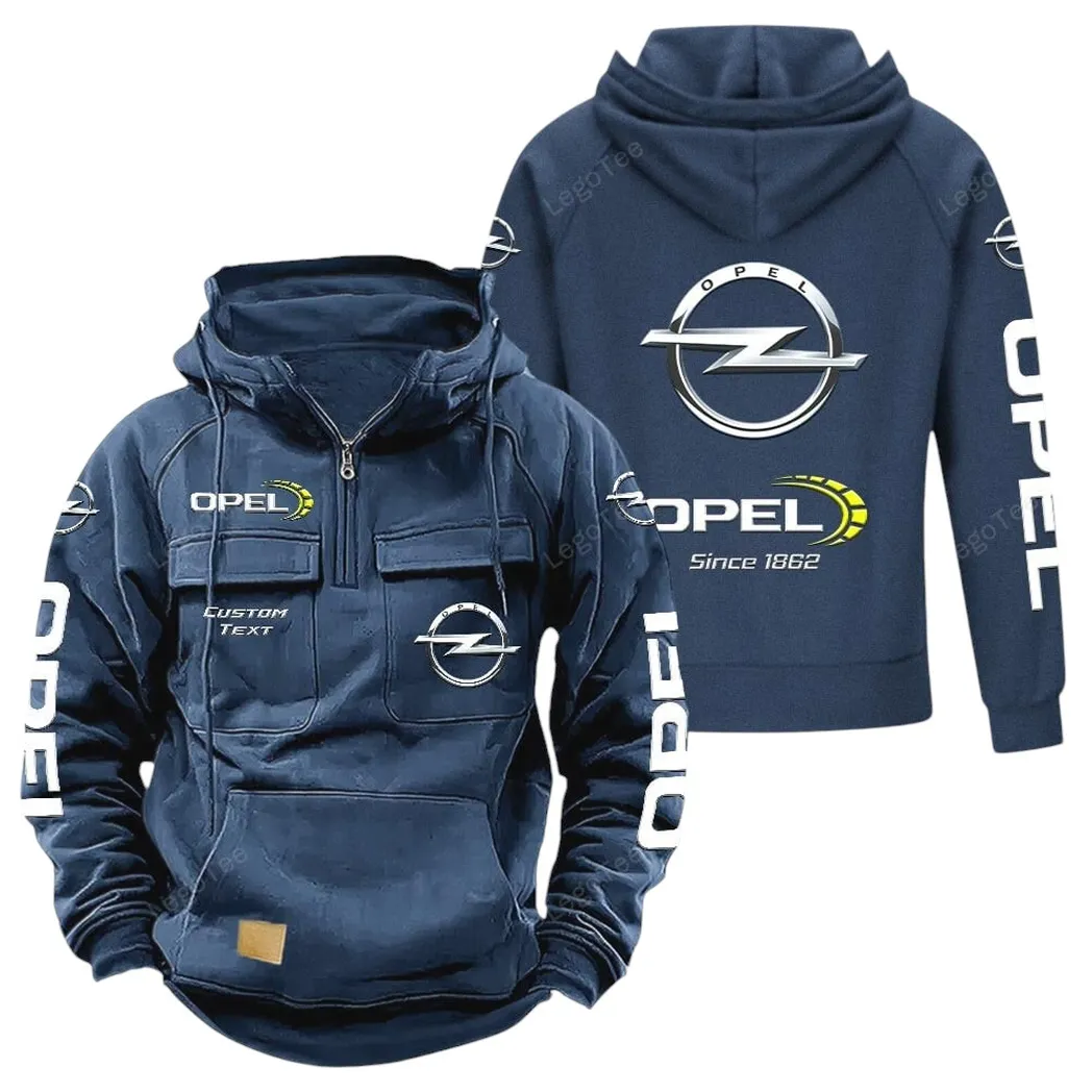 Opel Tactical Quarter Zip Hoodie, Gift For Opel Lovers, Gift For Him, Husband, Boyfriend - Dark Blue CAR96021425697-3
