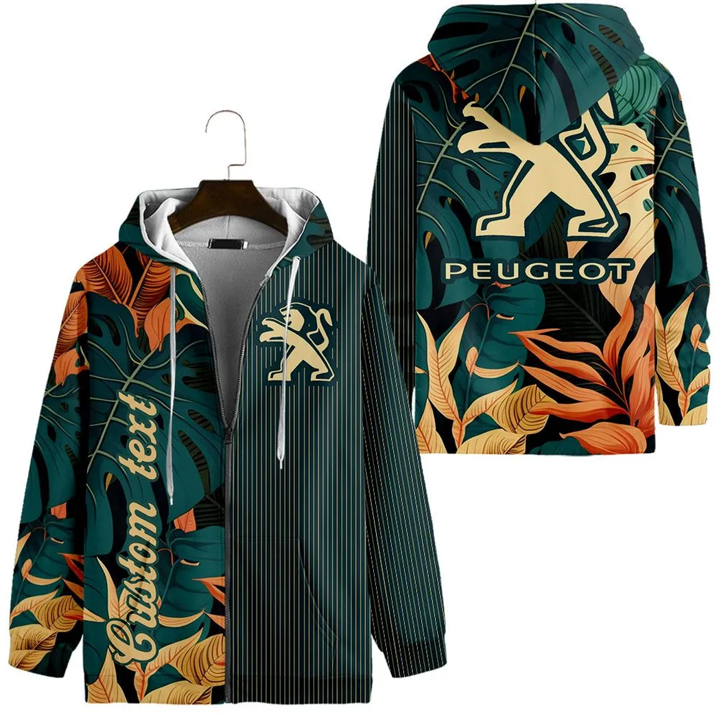 Peugeot Vintage Zip Hoodie Custom All Over Print CAR434041725308